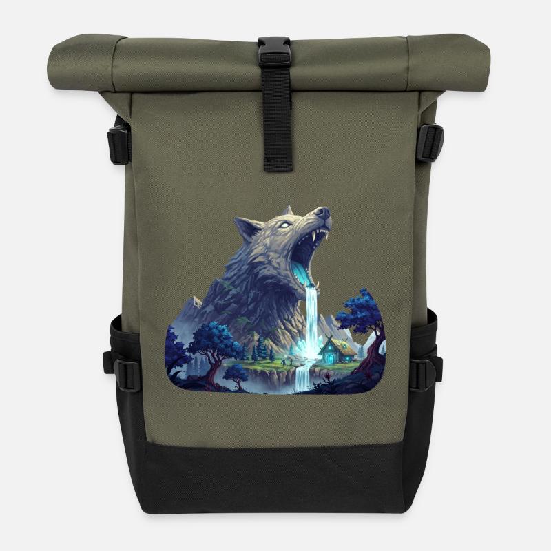 Wolf Wasserfall - Rolltop Rucksack - Olive/Schwarz