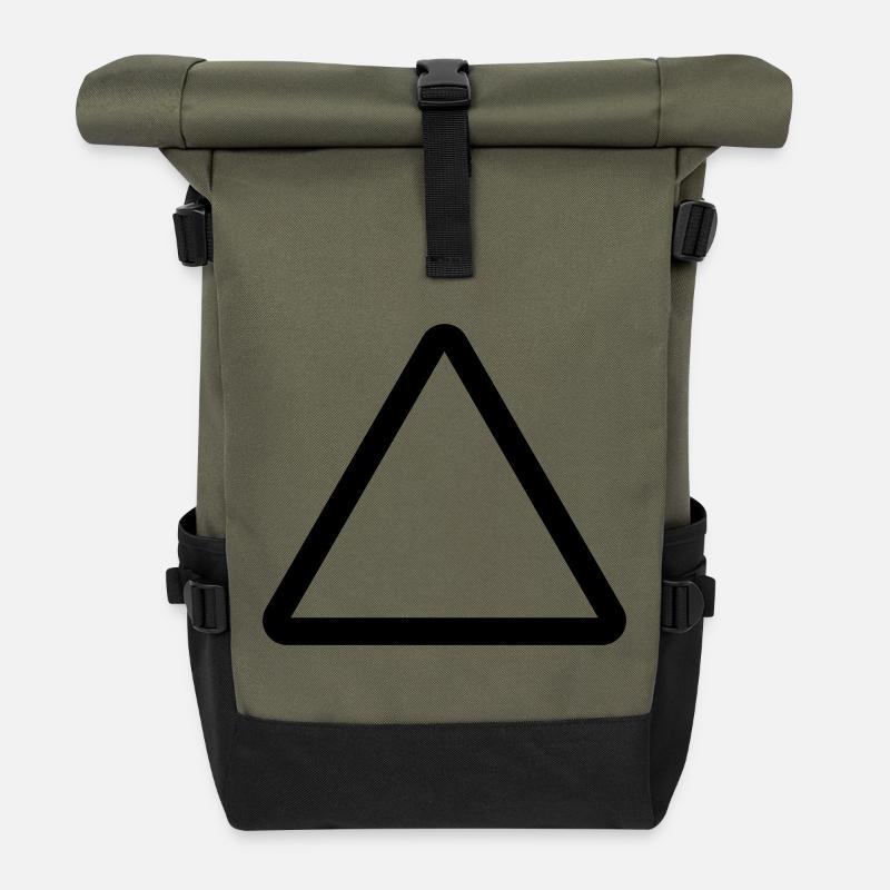 Baustelle, Warnschild Vorlage, Danger Warning - Rolltop Rucksack - Olive/Schwarz