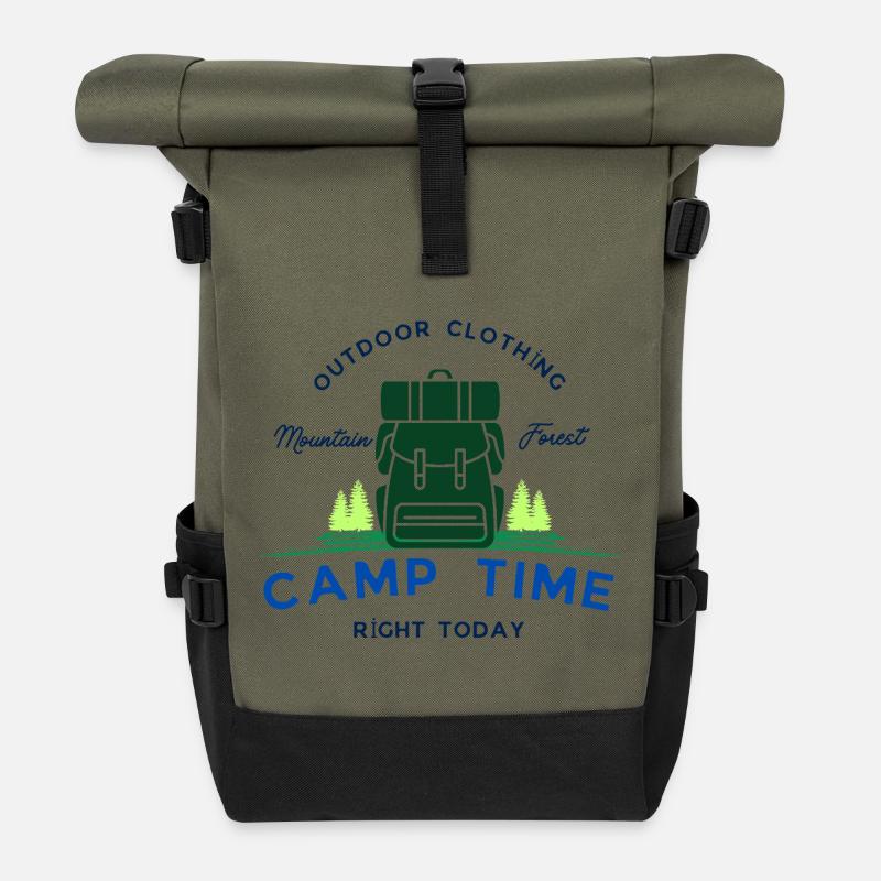 Camp tıme - Sac à dos roll top - olive/noir