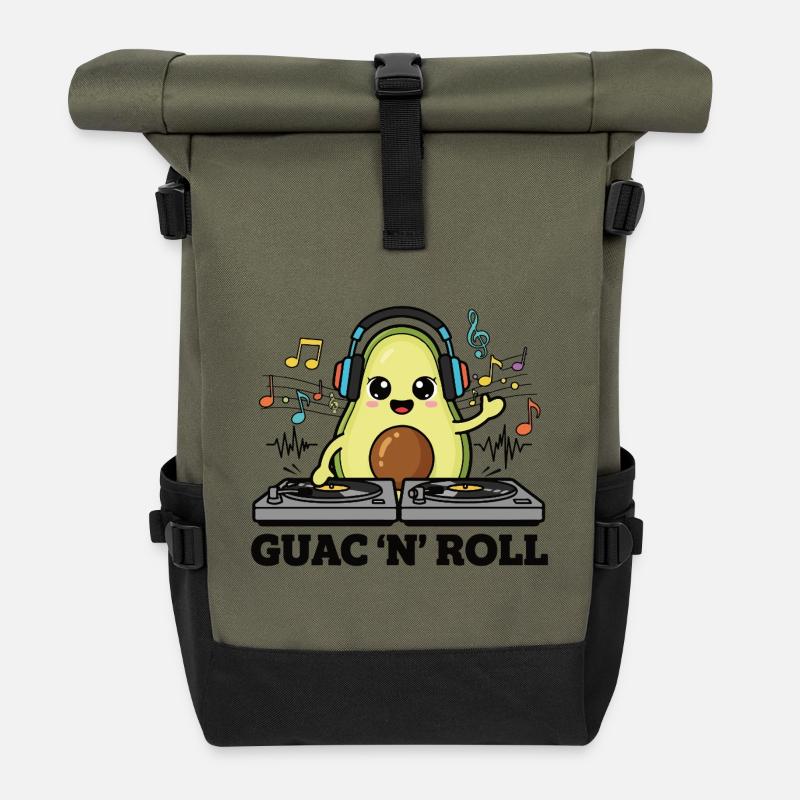 Battements de guac - Sac à dos roll top - olive/noir