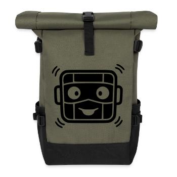 Urban Robot | Graffiti & Street Art - Roll Top Backpack - olive/black - Front