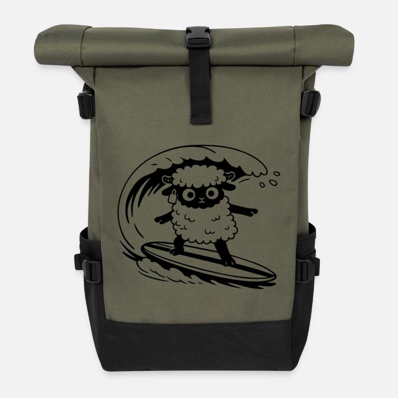 Surfschafe - Rolltop Rucksack - Olive/Schwarz