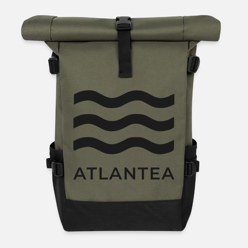 Atlantea Vagues Bleues - Sac à dos roll top - olive/noir