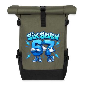 Sechs Sieben-Brüder - Rolltop Rucksack - Olive/Schwarz - Vorne