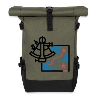 Vecteur de navigation de la carte du sextant - Sac à dos roll top - olive/noir - Devant