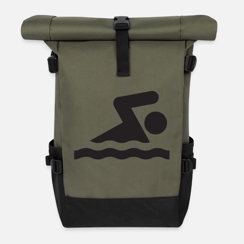Schwimmen - Rolltop Rucksack - Olive/Schwarz
