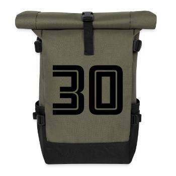 30 - Roll Top Backpack - olive/black - Front