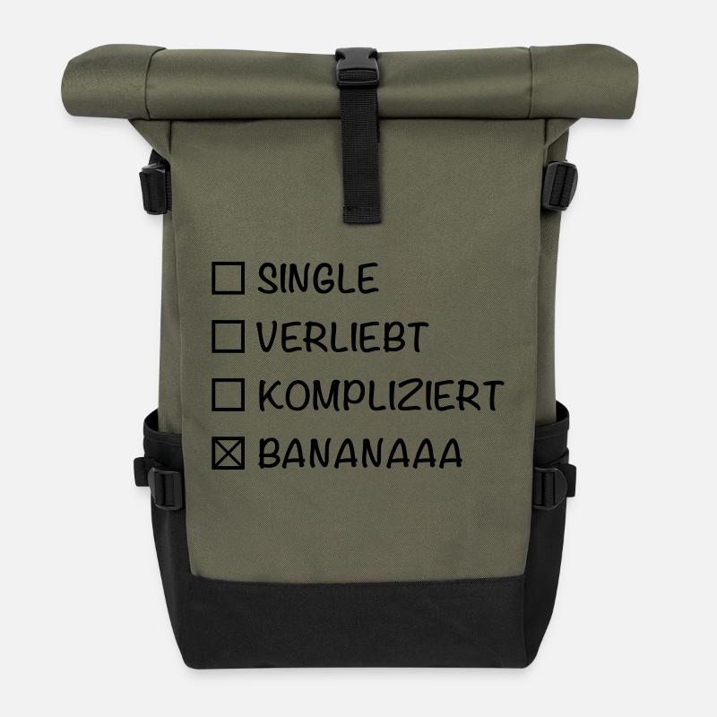 Single Verliebt Kompliziert Bananaaa!!!!!! - Rolltop Rucksack - Olive/Schwarz