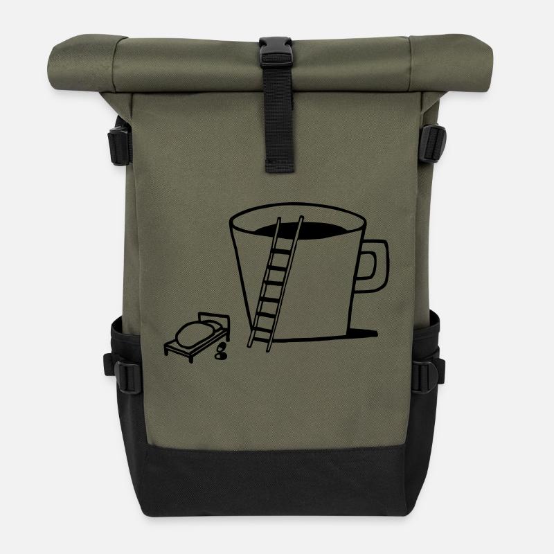 good rning-coffee - Rolltop Rucksack - Olive/Schwarz