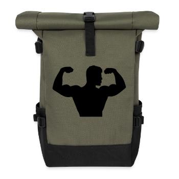 muscle_male - Roll Top Backpack - olive/black - Front