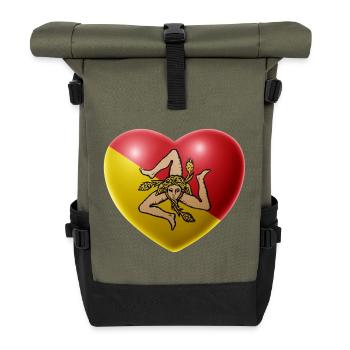 Coeur (Sicile / Sicilia) - Sac à dos roll top - olive/noir - Devant
