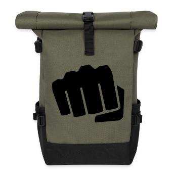 fist - Roll Top Backpack - olive/black - Front