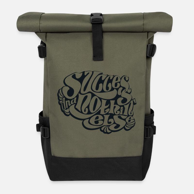 Success and nothin else - Roll Top Backpack - olive/black