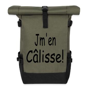 Jm' en Câlisse! - Sac à dos roll top - olive/noir - Devant