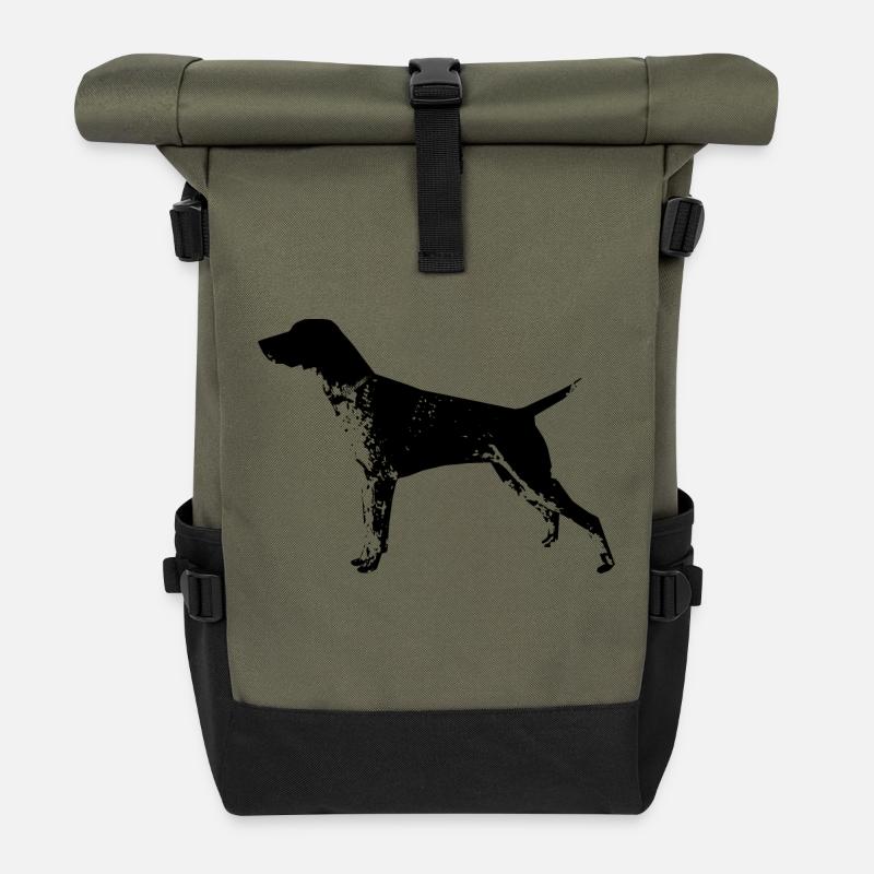 Deutsch Kurzhaar - Rolltop Rucksack - Olive/Schwarz