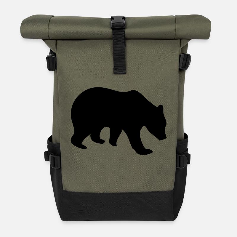 ours bear tragen sopportare silhouette - Sac à dos roll top - olive/noir