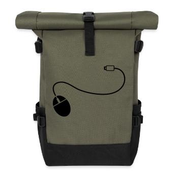 mouse_cursor__f1 - Roll Top Backpack - olive/black - Front