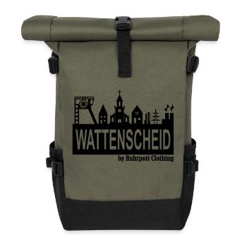 Wattenscheider Skyline by Ruhrpott Clothing - Rolltop Rucksack - Olive/Schwarz - Vorne