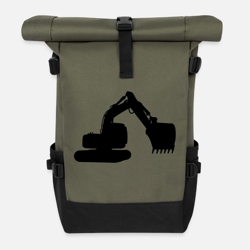 pelleteuse - Sac à dos roll top - olive/noir