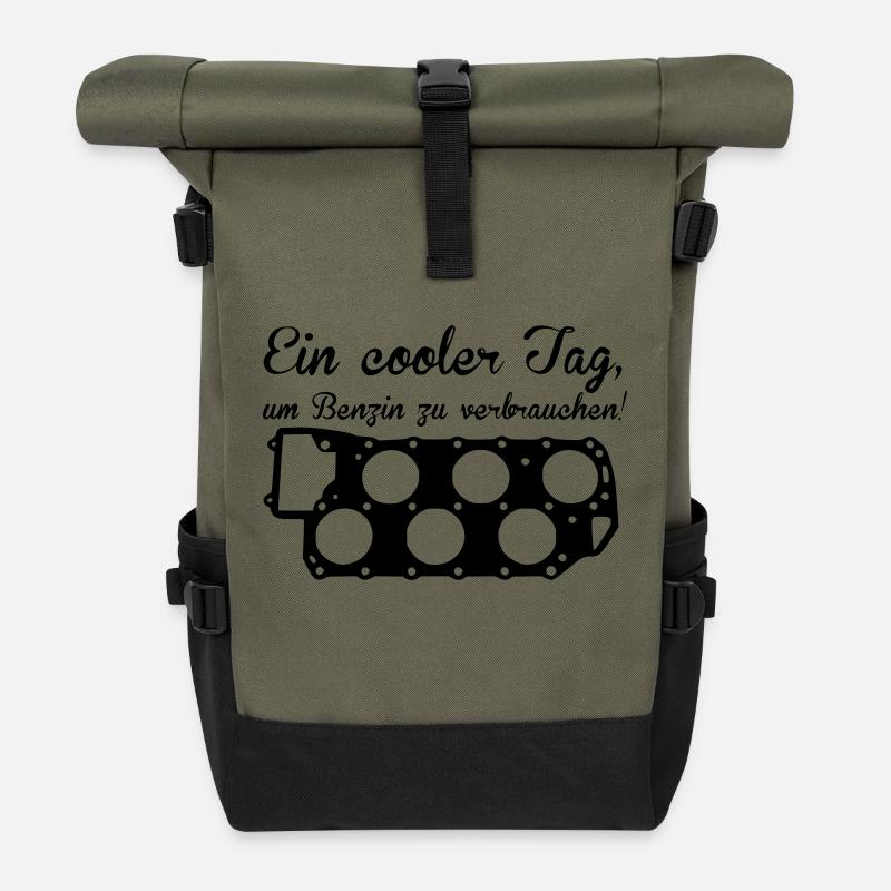 Ein cooler Tag, um Benzin zu verbrauchen - Rolltop Rucksack - Olive/Schwarz