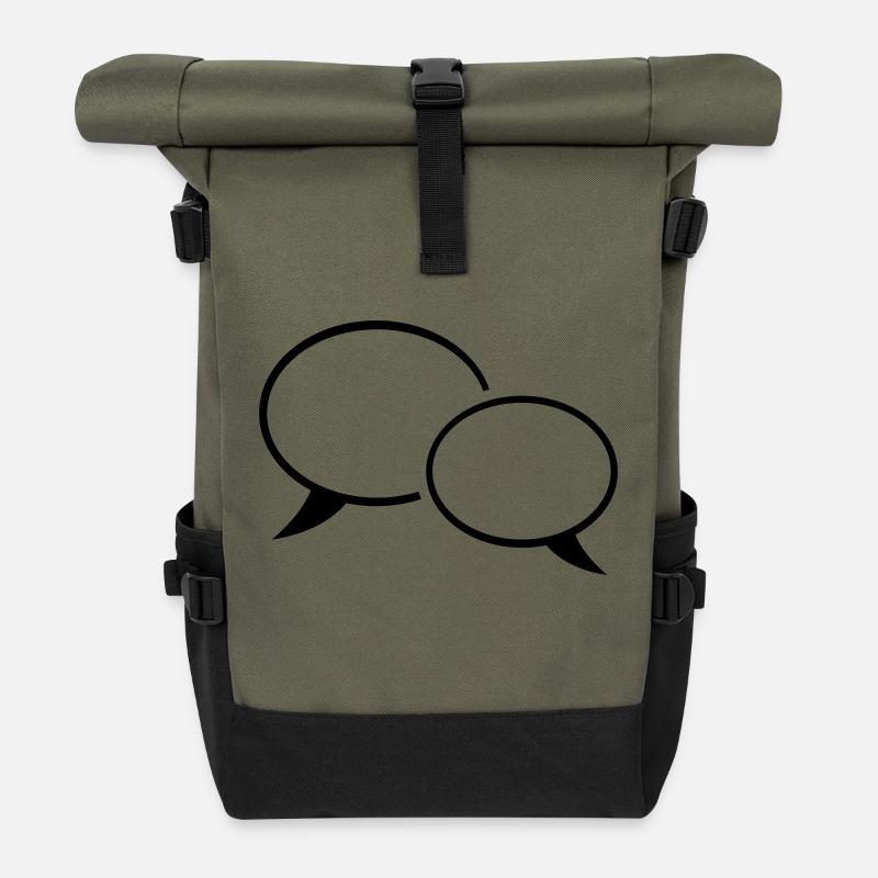 sprechblase_f1 - Roll Top Backpack - olive/black