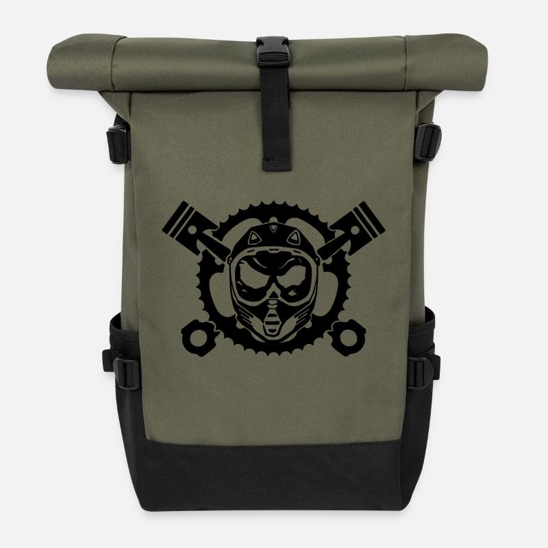 Motocrosshead - Rolltop Rucksack - Olive/Schwarz