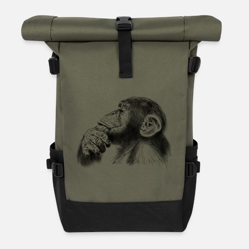 chimpanzé - Sac à dos roll top - olive/noir