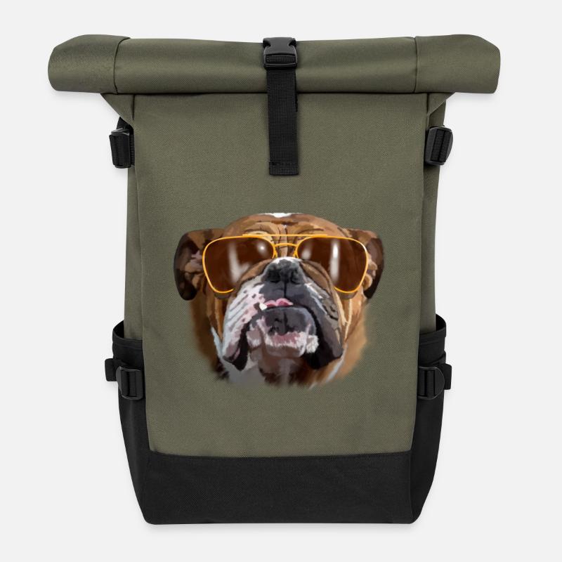 bulldog - Roll Top Backpack - olive/black