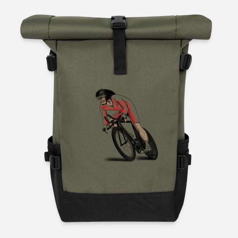 coureurs cyclistes - Sac à dos roll top - olive/noir