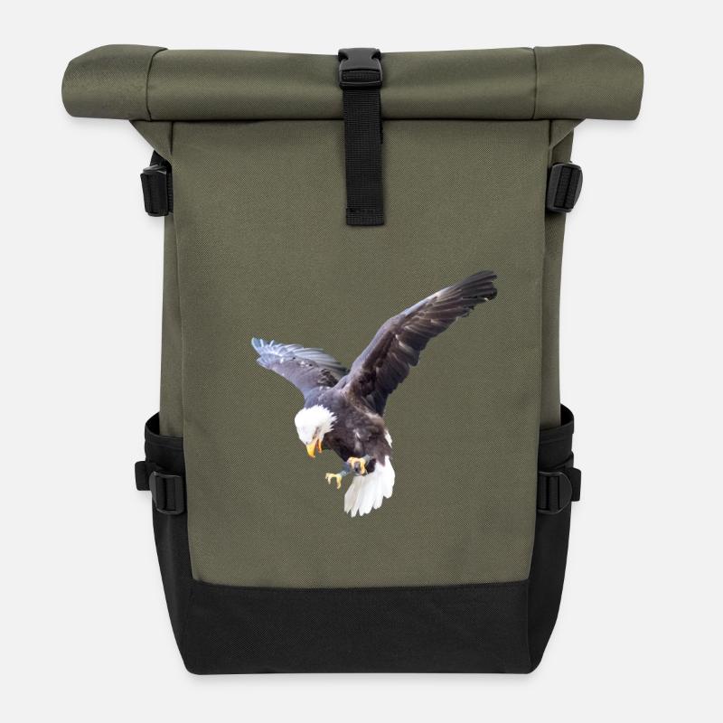 Adler im Sturzflug - Rolltop Rucksack - Olive/Schwarz