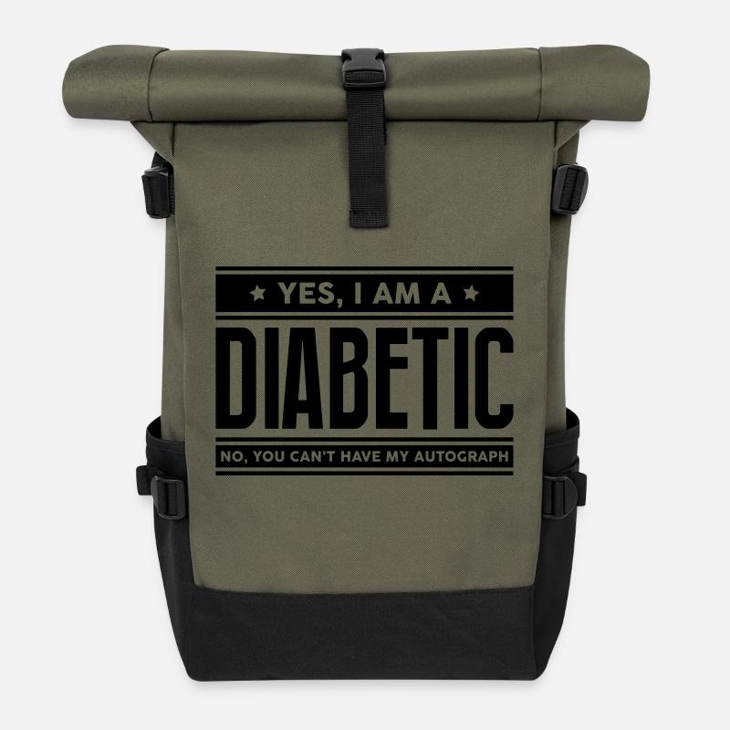 Yes I am a diabetic no you cant have aut - Roll Top Backpack - olive/black