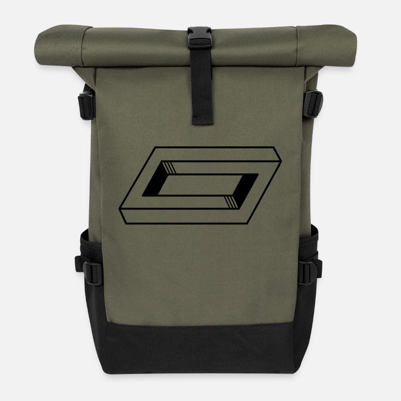 geometrisch - Rolltop Rucksack - Olive/Schwarz