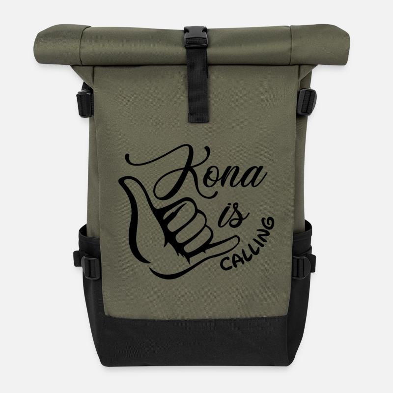 Triathlon - Kona is calling - Roll Top Backpack - olive/black
