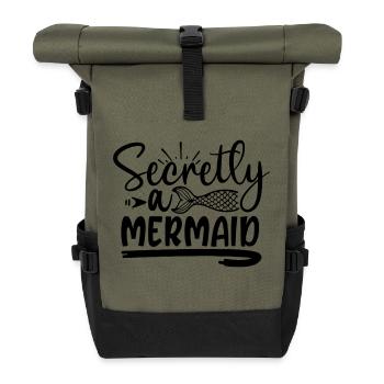 secretly a mermaid - Roll Top Backpack - olive/black - Front