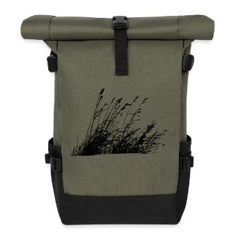 Wilde Gräser - Natural Bio Vegan - Rolltop Rucksack - Olive/Schwarz - Vorne