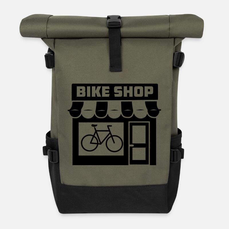 Bike shop - Roll Top Backpack - olive/black