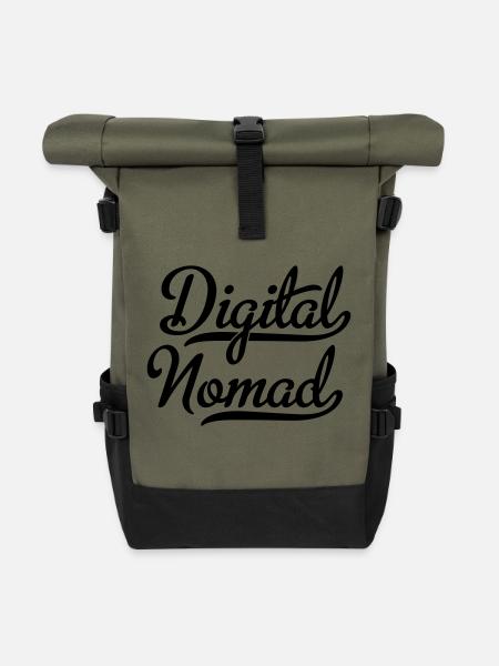 digital - Rolltop Rucksack - Olive/Schwarz