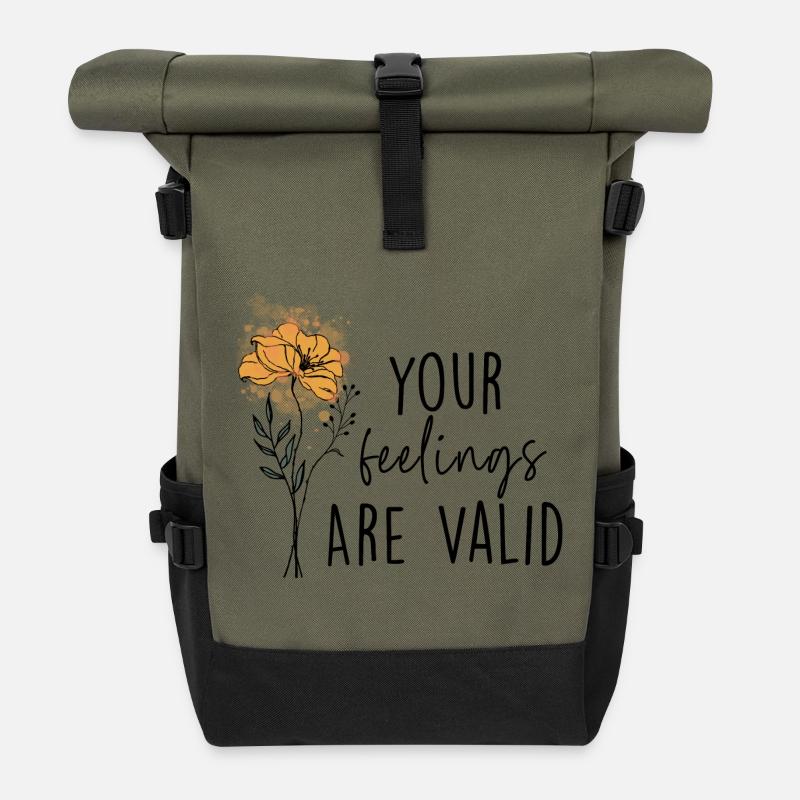 Vos sentiments sont valides - Sac à dos roll top - olive/noir