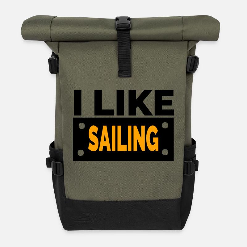 Sail - Roll Top Backpack - olive/black