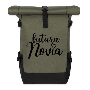 Futura Novia Girlfriend Engagement Wedding Gift - Roll Top Backpack - olive/black - Front
