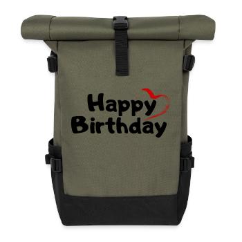 Happy Birthday Birthday Greeting Birthday Gift - Roll Top Backpack - olive/black - Front