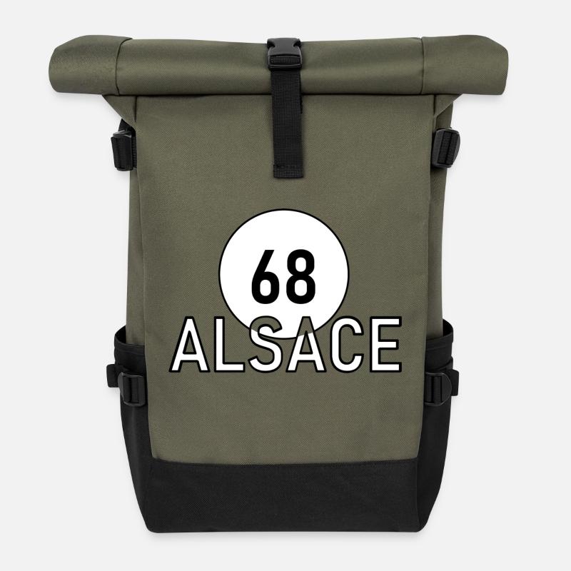 Alsace N68 - Sac à dos roll top - olive/noir