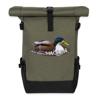 machen Macher einfach machen - Rolltop Rucksack - Olive/Schwarz - Vorne