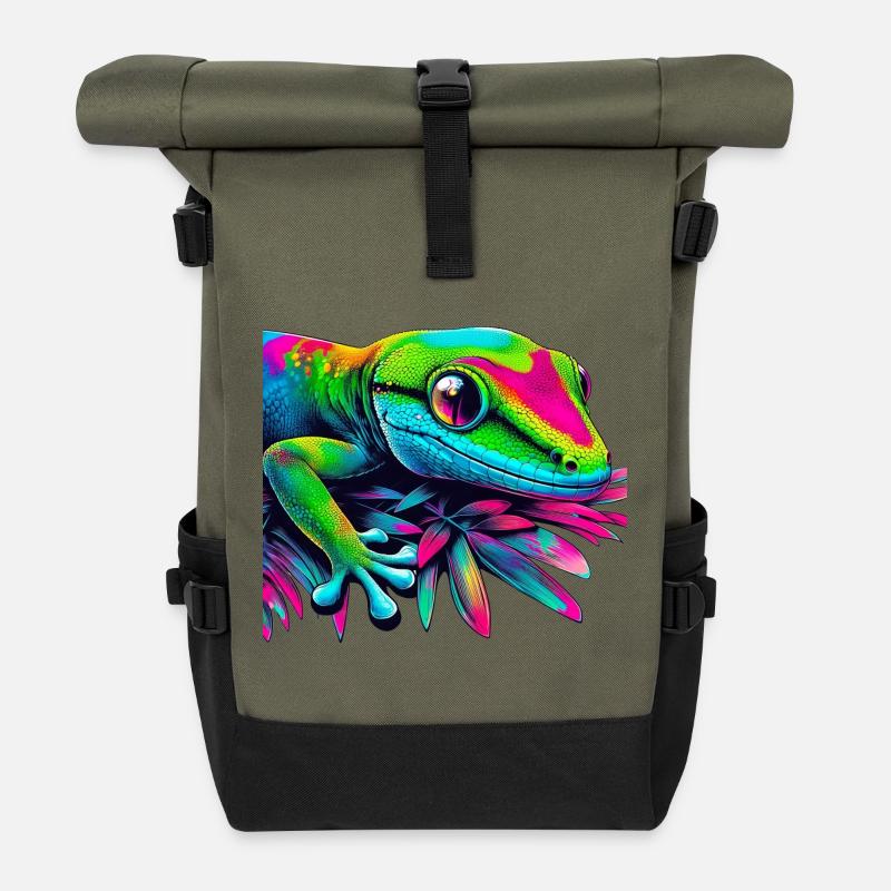 Gecko - Rolltop Rucksack - Olive/Schwarz