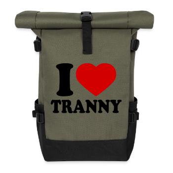 I love tranny - Sac à dos roll top - olive/noir - Devant