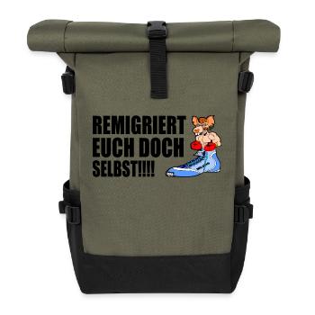 Remigrez vous-mêmes - Sac à dos roll top - olive/noir - Devant