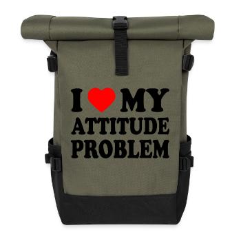i love my attitude problem - Sac à dos roll top - olive/noir - Devant