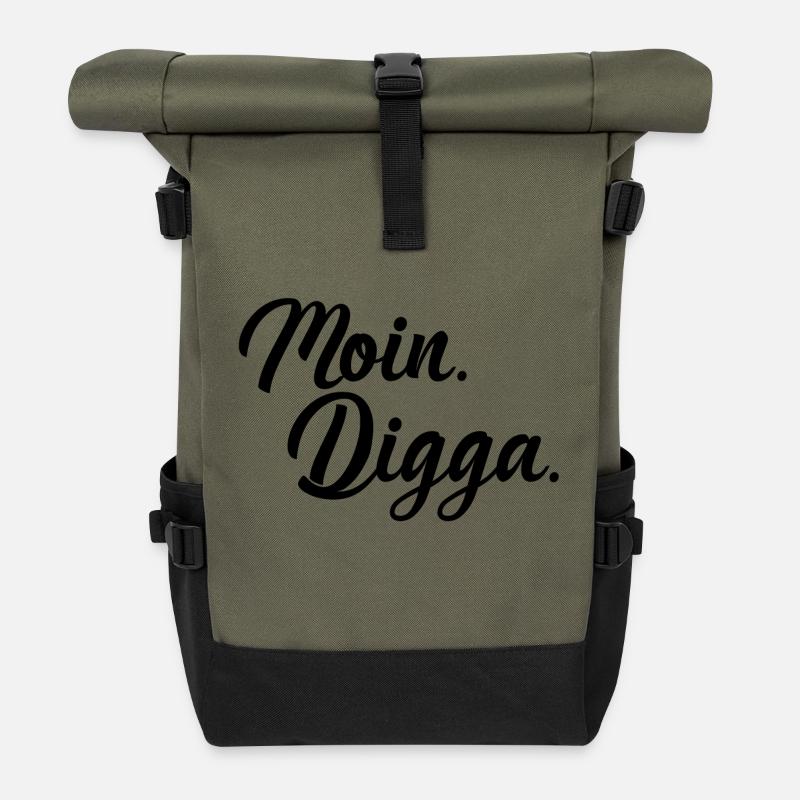 Moin Digga - Roll Top Backpack - olive/black