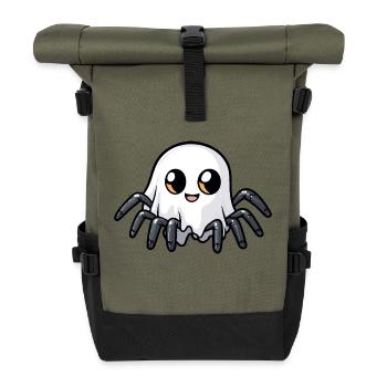 Tarentule Halloween Bande dessinée Fantôme - Sac à dos roll top - olive/noir - Devant