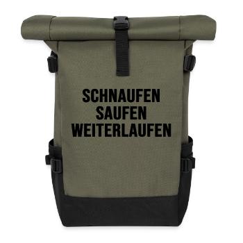 bergwandern wandern kraxeln alpin wanderfreund - Rolltop Rucksack - Olive/Schwarz - Vorne